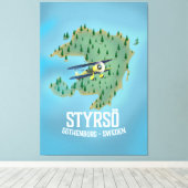 Toile Affiche de voyage Styrsö, Suède. (Insitu (Plancher de Bois))
