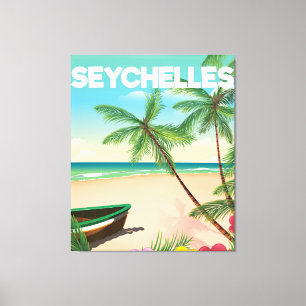 Toile affiche de voyage sur la plage des Seychelles