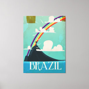 Toile affiche de voyage vintage brazil christ le rédempt