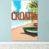 Toile Affiche de voyage vintage CROATIA (Insitu (Plancher de Bois))