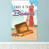 Toile Affiche de voyage vintage de Blackpool (Insitu (Plancher de Bois))