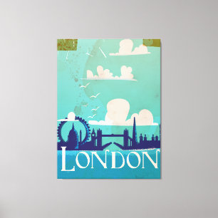 Toile Affiche de voyage vintage de Londres