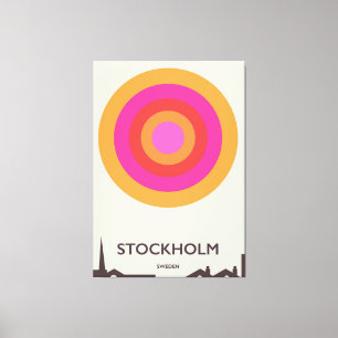 Toile Affiche de voyage vintage de Stockholm, Suède.