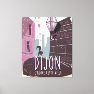 Toile Affiche de voyage vintage Dijon France