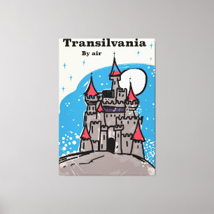 Toile Affiche de voyage vintage du château de Transylvan