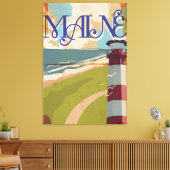 Toile Affiche de voyage vintage du Maine (Insitu(Salon))