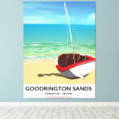 Toile Affiche de voyage vintage Goodrington Sands Devon (Insitu (Plancher de Bois))
