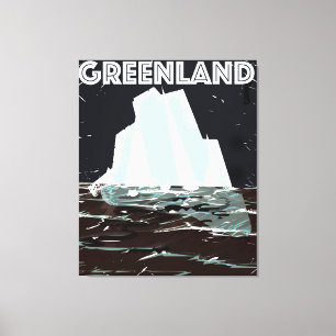 Toile Affiche de voyage vintage Groenland
