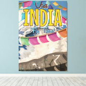 Toile Affiche de voyage vintage Inde (Insitu (Plancher de Bois))