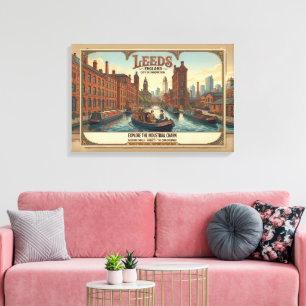 Toile Affiche de voyage vintage Leeds Angleterre