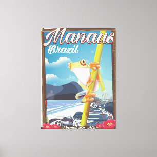 Toile Affiche de voyage vintage Manaus Brésil