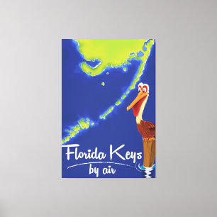 Toile Affiche de voyage vintage Pélican des Keys de Flor