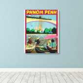 Toile Affiche de voyage vintage Phnom Penh (Insitu (Plancher de Bois))