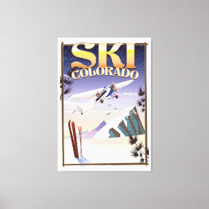 Toile Affiche de voyage vintage Ski colorado