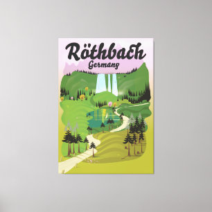 Toile Affiche de voyage vintage style Röthbach Allemagne