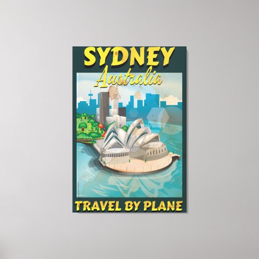 Toile Affiche de voyage vintage Sydney, Australie (Recto)