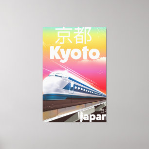 Toile affiche de voyage vintage train à grande vitesse d