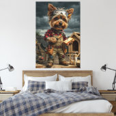 Toile Affiche drôle de Yorkie ouvrier de construction –  (Insitu(Chambre))