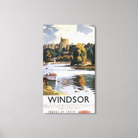 Toile Affiche du château de Windsor sur les chemins de f (Recto)