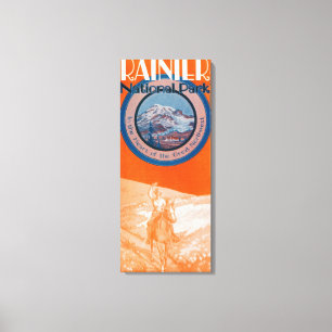 Toile Affiche du mont Rainier - équitation