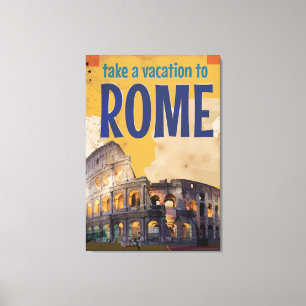 Toile Affiche du Vintage voyage de Rome
