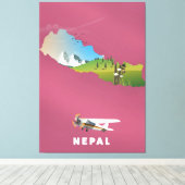 Toile affiche illustrée au Népal (Insitu (Plancher de Bois))