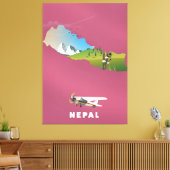 Toile affiche illustrée au Népal (Insitu(Salon))