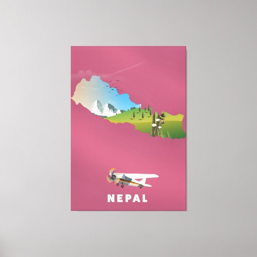 Toile affiche illustrée au Népal (Recto)