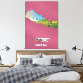 Toile affiche illustrée au Népal (Insitu(Chambre))
