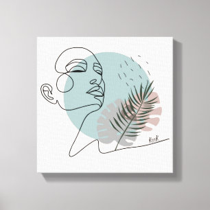 Toile Affiche La rêveuse endormie-Art minimaliste