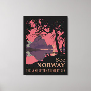 Toile Affiche minimaliste de coucher de soleil en Norvèg