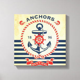 Toile Affiche nautique vintage