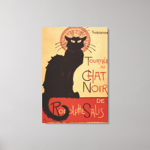 Toile Affiche Noir de promo de chat noir de troupe de