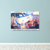 Toile Affiche panaméricaine vintage - Hawaii (Insitu (Plancher de Bois))