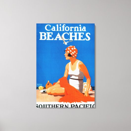 Toile Affiche promotionnelle des plages de Californie (Recto)