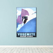 Toile Affiche promotionnelle du ski d'hiver (Insitu (Plancher de Bois))