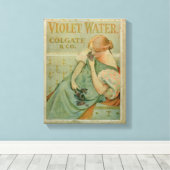 Toile Affiche publicitaire 'Violet Water', par Colgate & (Insitu (Plancher de Bois))