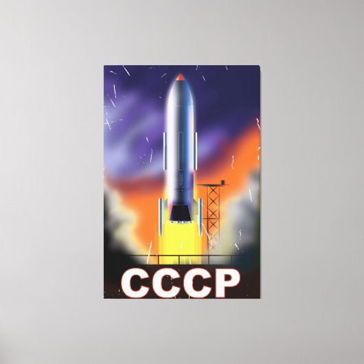 Toile Affiche Rétro Fusée Spatiale de l'Union Soviétique (Recto)