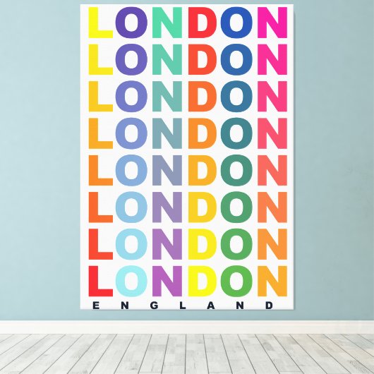 Toile Affiche Retro London Angleterre (Insitu (Plancher de Bois))