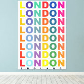 Toile Affiche rétro Londres Angleterre (Insitu (Plancher de Bois))