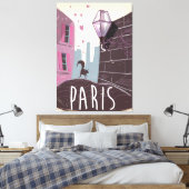 Toile Affiche Retro Paris Vacances (Insitu(Chambre))