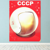 Toile Affiche spatiale soviétique rouge vintage CCCP (Insitu (Plancher de Bois))