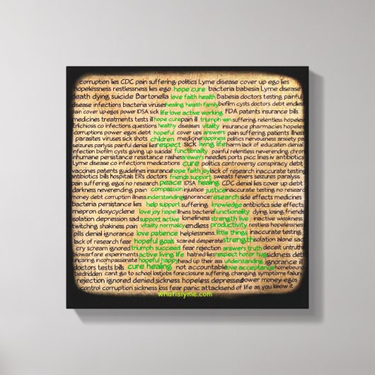 Toile Affiche sur les sentiments de la maladie de Lyme, (Recto)