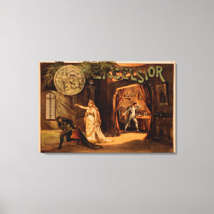 Toile Affiche théâtrale #1 de jeu de laine de bois