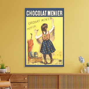 Toile Affiche vintage 1892 Chocolat Menier Jeune Fille f
