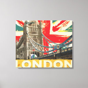 Toile Affiche vintage de Londres