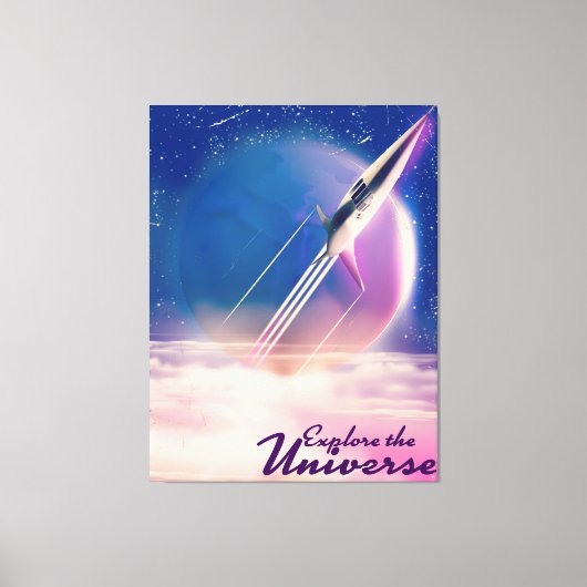 Toile Affiche vintage Explorez l'Univers de l'espace (Recto)