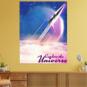 Toile Affiche vintage Explorez l'Univers de l'espace (Insitu(Salon))