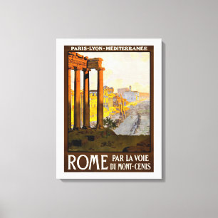 Toile affiche vintage Rome Italie ou Roma Itallia,