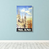 Toile Affiche Vintage voyage de Milano Italie restaurée (Insitu (Plancher de Bois))